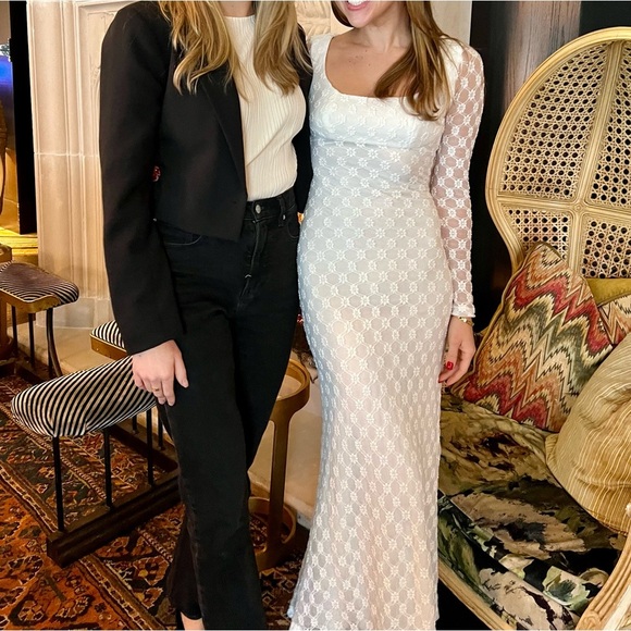 Bardot Adoni Long-Sleeve Lace Midi Dress Women’s 00 Elegant White Bridal tights - Picture 6 of 10